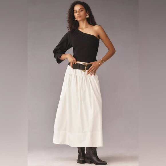 NWT By Anthropologie One-Shoulder Puff-Sleeve Top - Picture 6 of 8